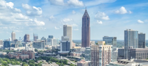 colorized photograph of atlanta skyline