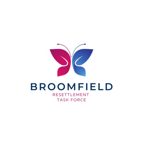 Broomfield Resettlement Task Force logo of a butterfly