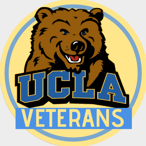 yellow circular logo with a bear says UCLA Veterans