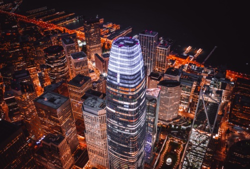 Aerial view of downtown san Francisco, silicon valley