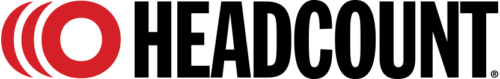Logo of Headcount with three red circles and the name spelled out in black